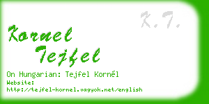 kornel tejfel business card