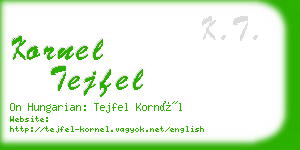 kornel tejfel business card